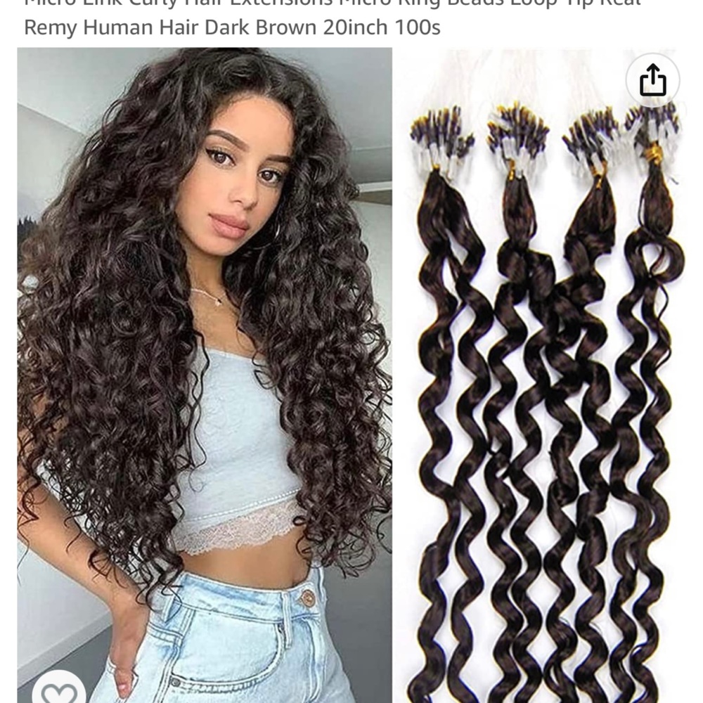 Curly Extensions 20 inches long. Medium brown #2